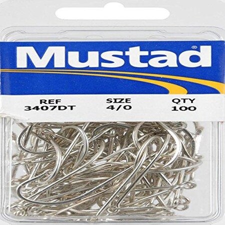 Mustad Classic O'Shaughnessy Hook, Size 40 Forged, Ringed Eye, Duratin, 100PK 3407-DT-4/0-100